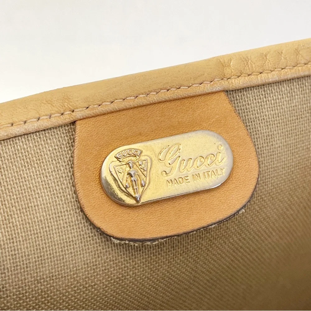 Gucci vintage micro Guccissima monogram canvas and leather Italian stripe bag